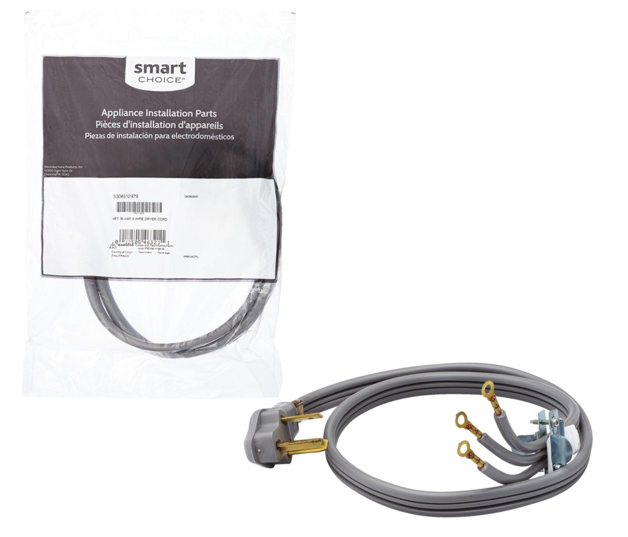 Smart Choice 4' 30 Amp 3 Wire Dryer Cord