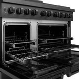 ZLINE 48 in. 6.7 cu. ft. 8 Burner Double Oven Gas Range in Black Stainless Steel (SGRB-48)