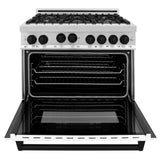 ZLINE Autograph Edition 36" 4.6 cu. ft. Range with Gas Stove and Gas Oven in Stainless Steel with White Matte Door and Accents (RGZ-WM-36) [Color: Matte Black]