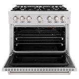 ZLINE 36 in. 5.2 cu. ft. Classic Dual Fuel Range with 6 Burner Gas Cooktop and Electric Convection Oven in Stainless Steel (CDR36)