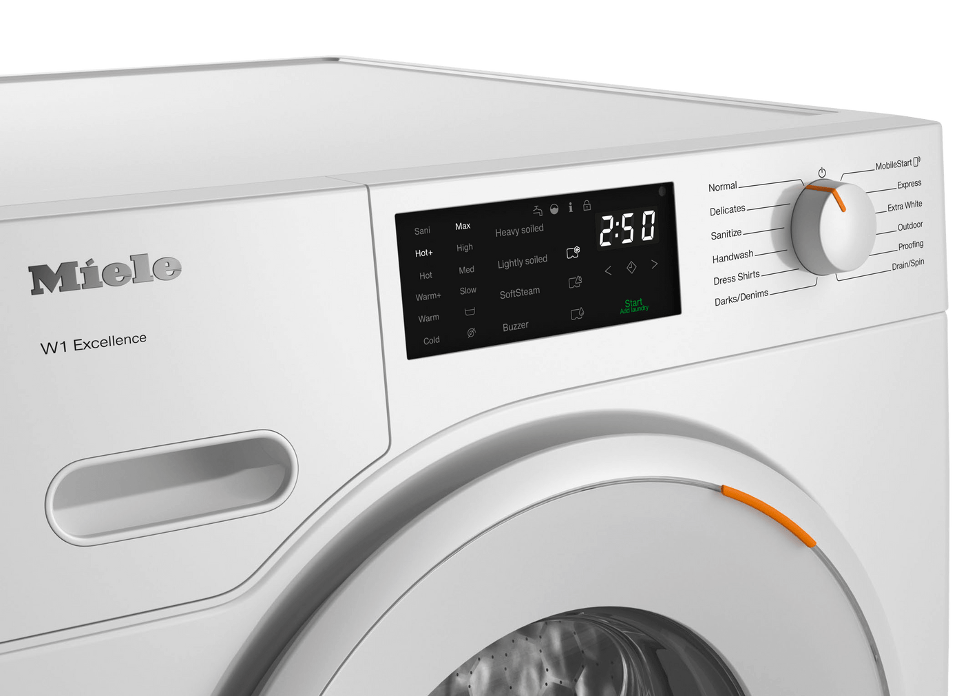 WXD160 WCS - W1 front-loading washing machine: 8 kg  1600 rpm  Pre-Ironing  Miele@home  CapDosing  Honeycomb Drum