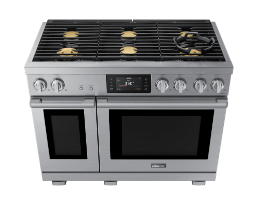 48" Dual-Fuel Steam Range, Silver Stainless, Natural Gas/Liquid Propane