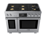 48" Dual-Fuel Steam Range, Silver Stainless, Natural Gas/Liquid Propane