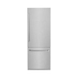 ZLINE 30" 16.1 cu. ft. Built-In 2-Door Bottom Freezer Refrigerator with Internal Water and Ice Dispenser in Fingerprint Resistant Stainless Steel (RBIV-SN-30)