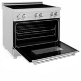 ZLINE 36" 4.6 cu. ft. Induction Range in DuraSnow with a 4 Element Stove and Electric Oven (RAINDS-36) [Color: Blue Gloss]