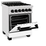 ZLINE Autograph Edition 24" 2.8 cu. ft. Dual Fuel Range with Gas Stove and Electric Oven in DuraSnow Stainless Steel with White Matte Door and Accents (RASZ-WM-24) [Color: Matte Black]