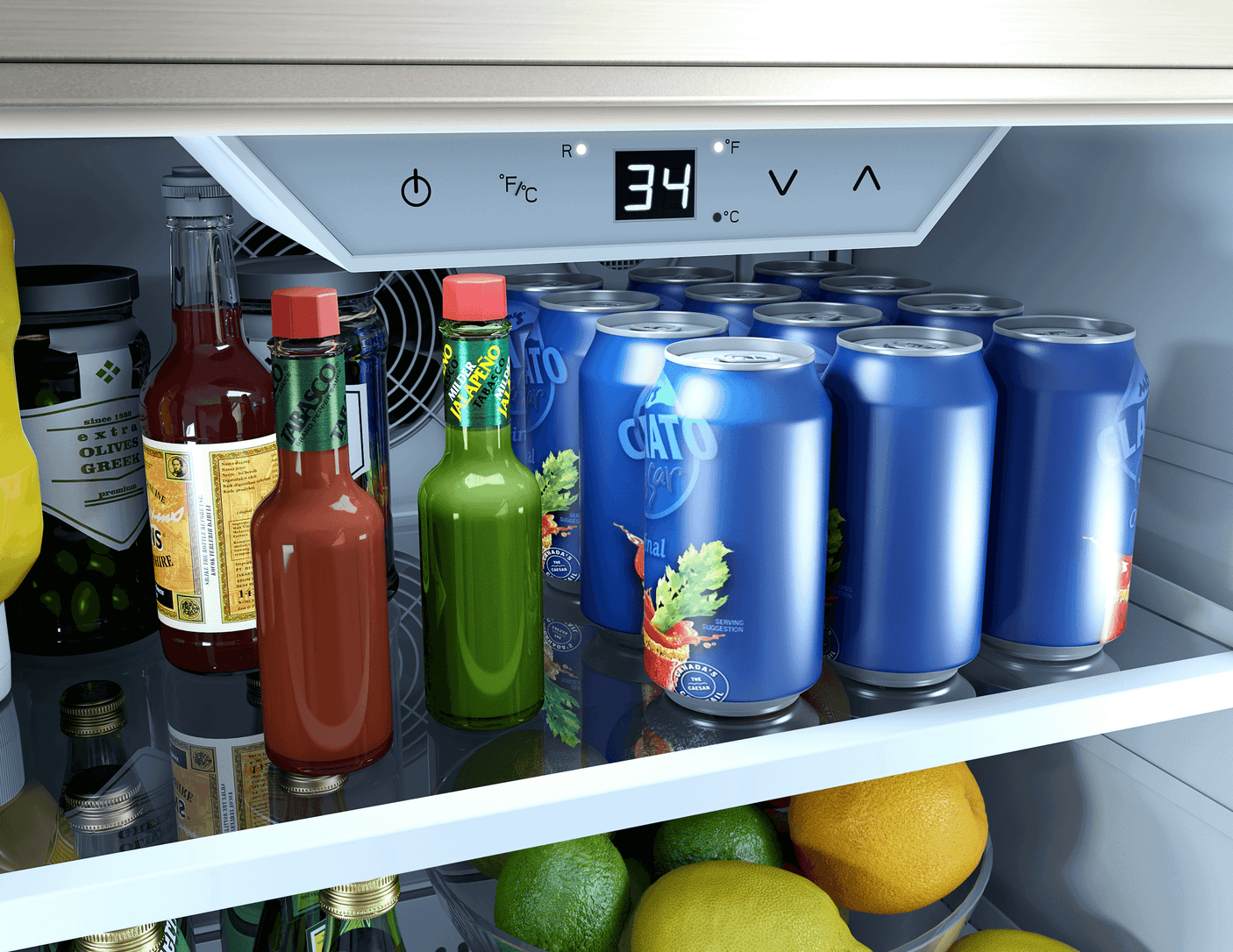 Presrv Refrigerator, 24in Compact, Outdoor SS, Reversible, Lock, 1 Zone