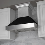 ZLINE Ducted DuraSnow Stainless Steel Range Hood with Black Matte Shell (8654BLM)