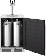 Presrv Outdoor Kegerator & Beverage Cooler, 24in Under Cabinet, SS+Glass, Reverse Door, 1 Zone