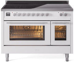 Professional Plus II 48 Inch Electric Freestanding Range in White with Trim