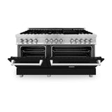 ZLINE 60 in. 7.4 cu. ft. Dual Fuel Range with Gas Stove and Electric Oven in Stainless Steel with Color Options (RA60) [Color: Blue Gloss]