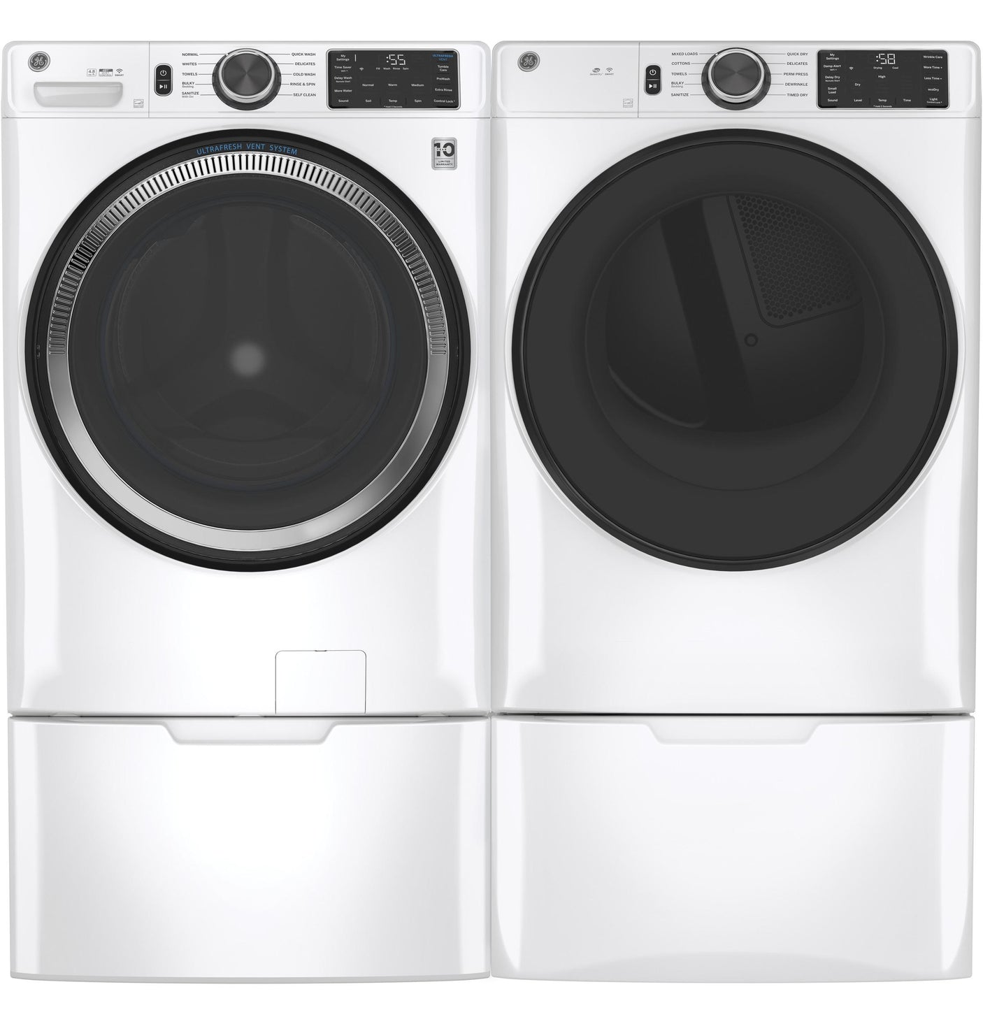 GE® ENERGY STAR® 7.8 cu. ft. Capacity Smart Front Load Electric Dryer with Sanitize Cycle