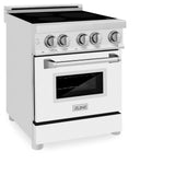 ZLINE 24" 2.8 cu. ft. Induction Range with a 4 Element Stove and Electric Oven in Stainless Steel (RAIND-24) [Color: White Matte]