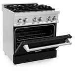 ZLINE 30 in. Dual Fuel Range with Gas Stove and Electric Oven in Stainless Steel (RA30) [Color: Black Matte]