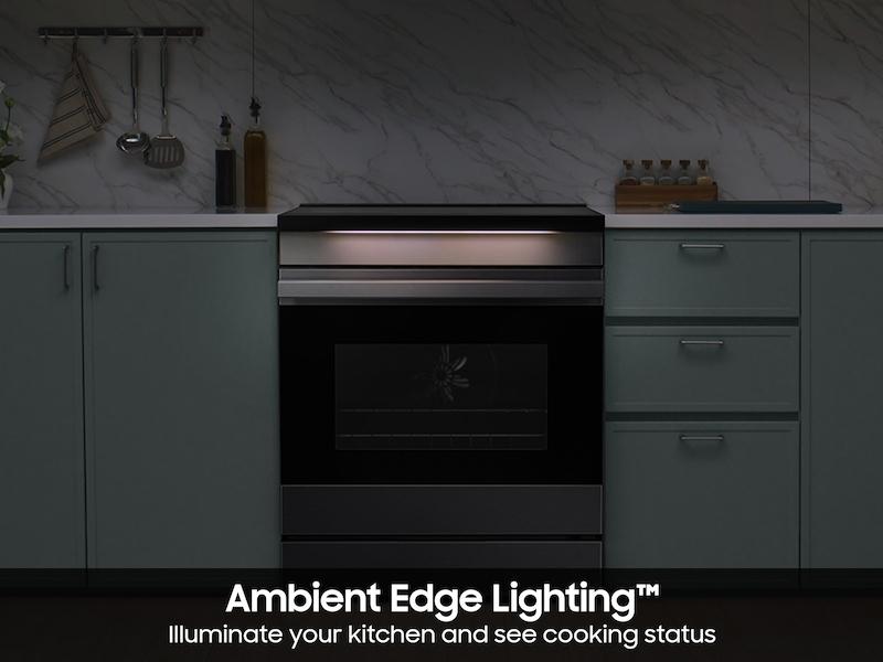 Bespoke 6.3 cu. ft. Smart Slide-In Induction Range with Ambient Edge Lighting™ & Air Sous Vide in Matte Black Steel