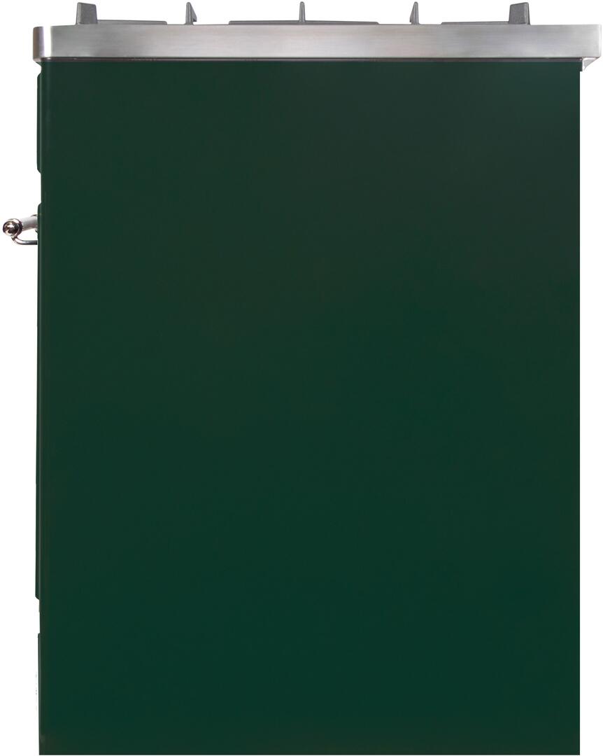 Majestic II 30 Inch Dual Fuel Liquid Propane Freestanding Range in Emerald Green with Chrome Trim