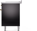 Nostalgie II 60 Inch Dual Fuel Liquid Propane Freestanding Range in Glossy Black with Brass Trim