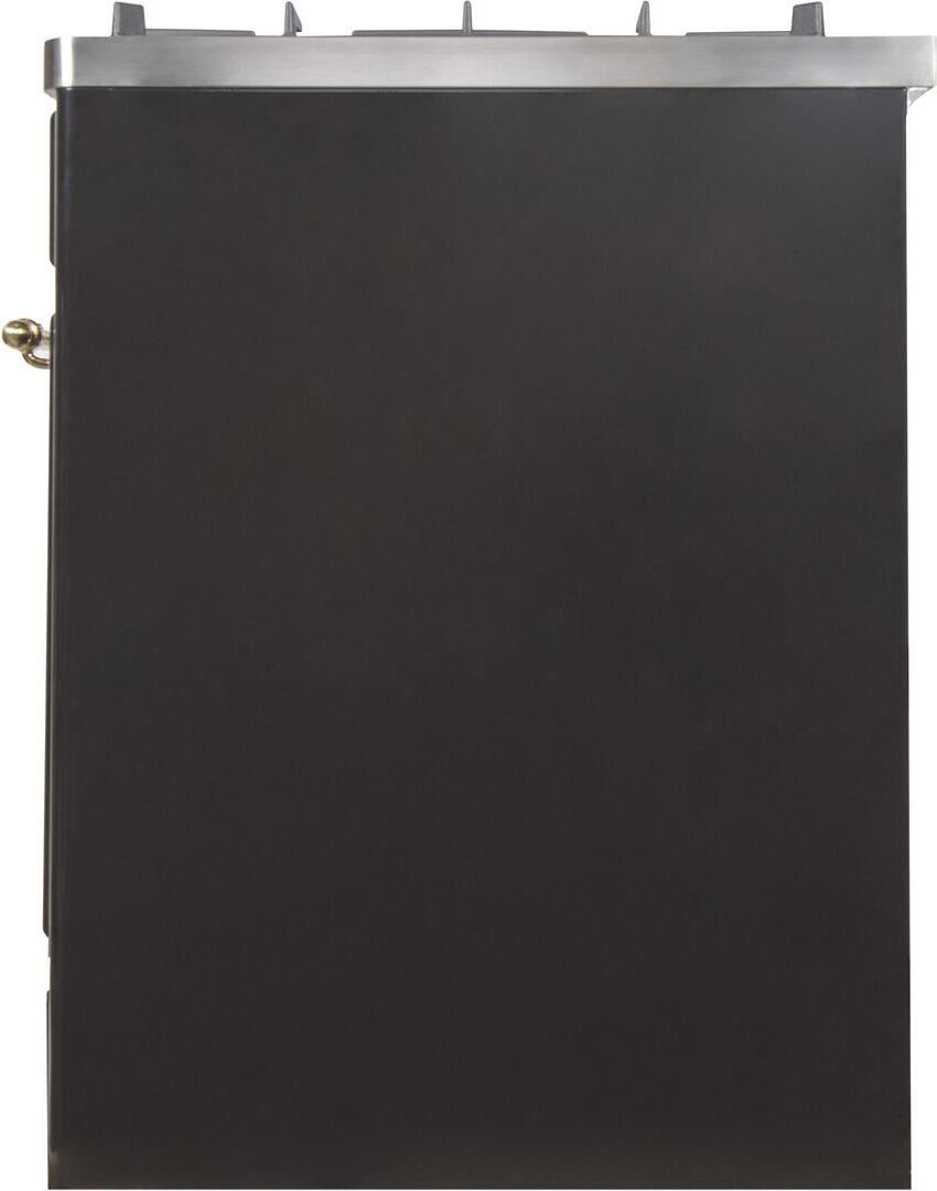 Majestic II 30 Inch Dual Fuel Liquid Propane Freestanding Range in Glossy Black with Brass Trim