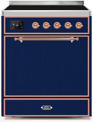 Majestic II 30 Inch Electric Freestanding Range in Blue with Copper Trim