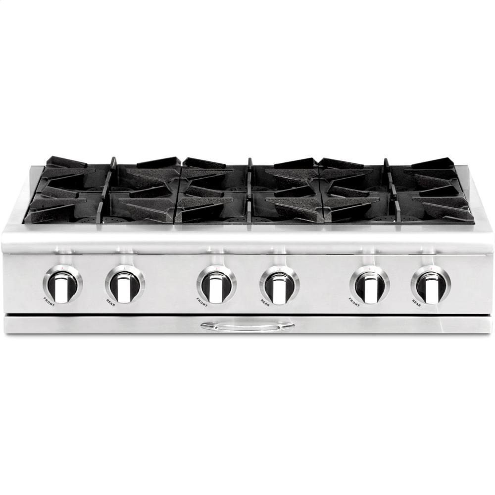 36" Gas Range Top with 6 Open Burners