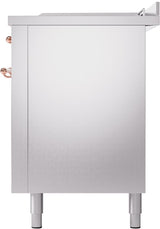 Nostalgie II 60 Inch Dual Fuel Natural Gas Freestanding Range in Stainless Steel with Copper Trim