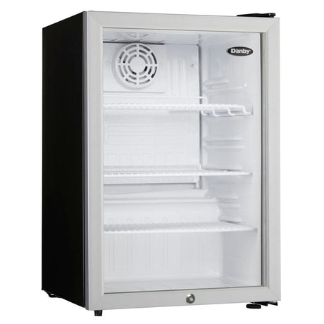 Danby 2.6 cu. ft. Compact Glass Door Fridge in Platinum