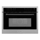 ZLINE 24 In. Autograph Microwave Oven in DuraSnow Stainless with Matte Black Accents (MWOZ-24-SS-MB)