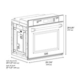 ZLINE 30 in. Professional True Convection Single Wall Oven with Air Fry and Self Clean in DuraSnow' Stainless Steel with White Matte Door (WASS-WM-30)