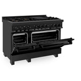 ZLINE 48" 6.0 cu. ft. Range with Gas Stove and Gas Oven in Black Stainless Steel (RGB-48)