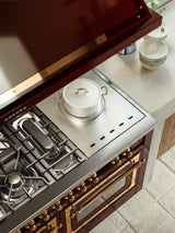 Nostalgie II 60 Inch Dual Fuel Natural Gas Freestanding Range in Antique White with Bronze Trim