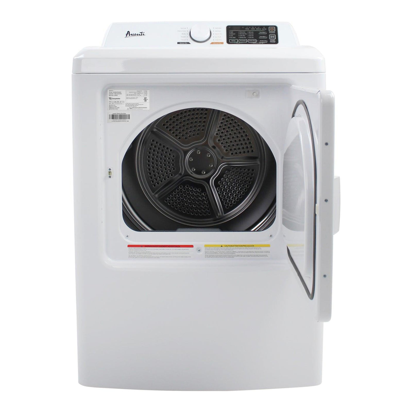 Avanti Front Load Natural Gas Clothes Dryer, 6.7 cu. ft. Capacity - White / 6.7 cu. ft.