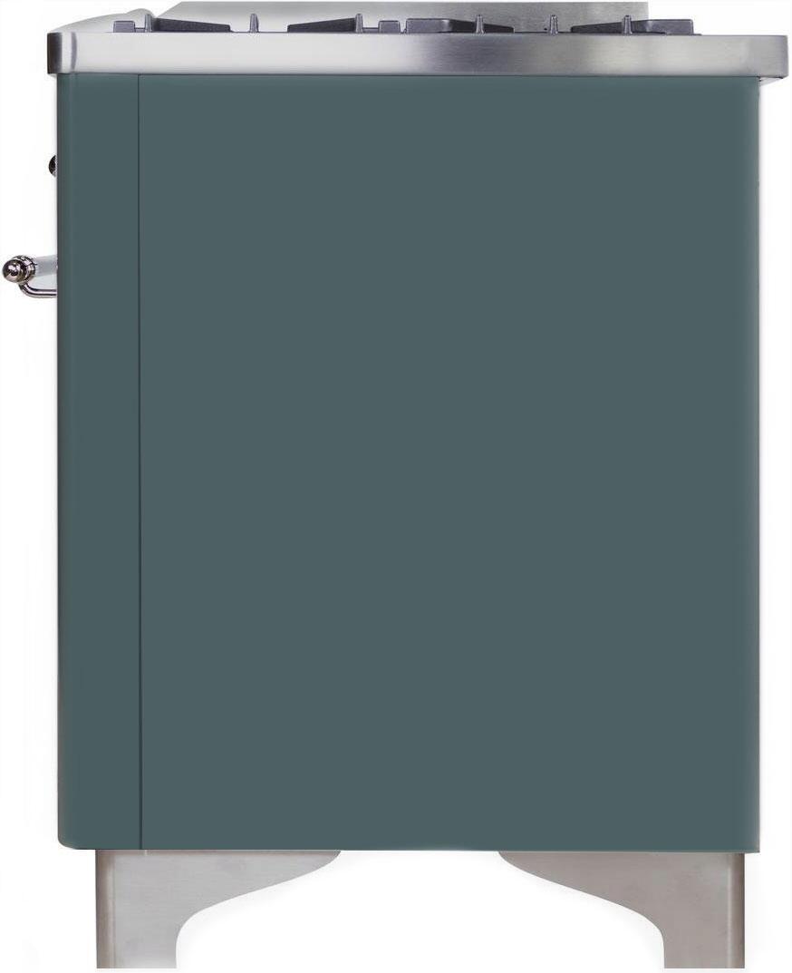 Majestic II 40 Inch Dual Fuel Natural Gas Freestanding Range in Blue Grey with Chrome Trim