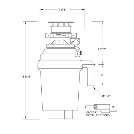 1 HP Lifetime Warranty, Batch Feed waste disposal