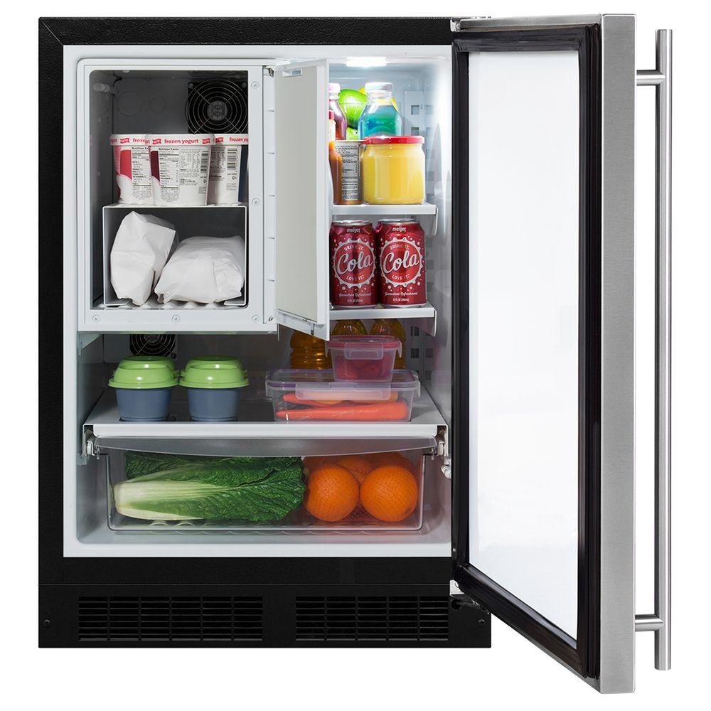 24-In Built-In Refrigerator Freezer With Maxstore Bin with Door Style - Stainless Steel, Door Swing - Right