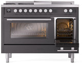 Professional Plus II 48 Inch Dual Fuel Natural Gas Freestanding Range in Matte Graphite with Trim