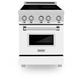 ZLINE 24" 2.8 cu. ft. Induction Range with a 4 Element Stove and Electric Oven in Stainless Steel (RAIND-24) [Color: White Matte]