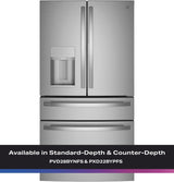 GE Profile™ 22.4 Cu. Ft. Smart Counter-Depth Fingerprint Resistant 4-Door French-Door Refrigerator with Door In Door