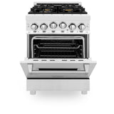 ZLINE 24 in. 2.8 cu. ft. Range with Gas Stove and Gas Oven in Stainless Steel (RG24) [Color: Stainless Steel]