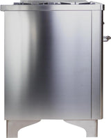 Majestic II 48 Inch Dual Fuel Liquid Propane Freestanding Range in Stainless Steel with Chrome Trim