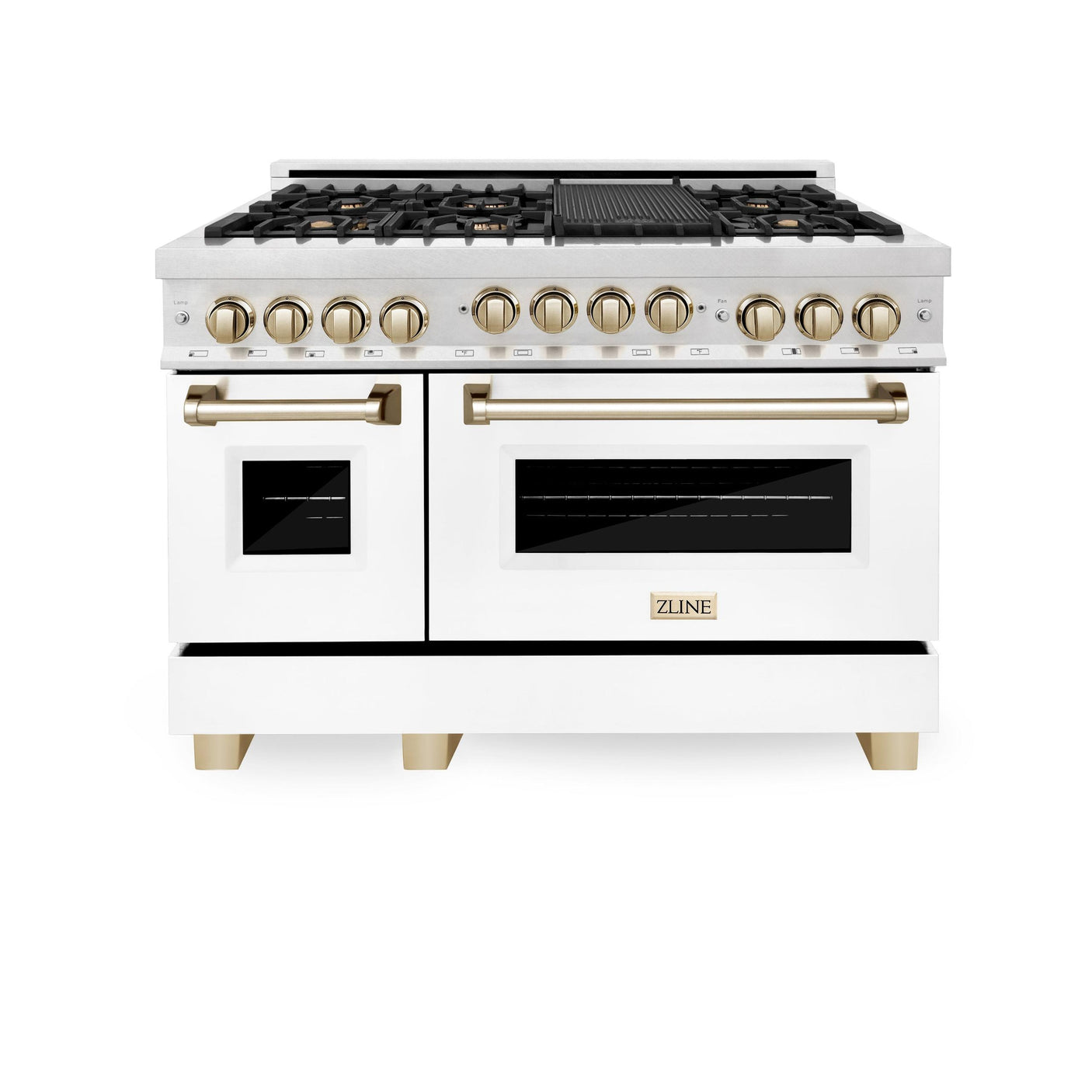 ZLINE Autograph Edition 48" 6.0 cu. ft. Range with Gas Stove and Gas Oven in DuraSnow Stainless Steel with White Matte Door (RGSZ-WM-48) [Color: Matte Black]