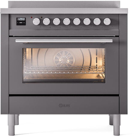 Professional Plus II 36 Inch Electric Freestanding Range in Matte Graphite with Trim