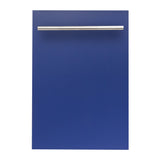 ZLINE 18 in. Dishwasher Panel in Stainless Steel with Modern Handle (DP-18) [Color: Blue Gloss]