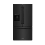 ZLINE 36 in. 28.9 cu. ft. Standard-Depth French Door External Water Dispenser Refrigerator with Dual Ice Maker in Black Stainless Steel (RSM-W-36-BS)