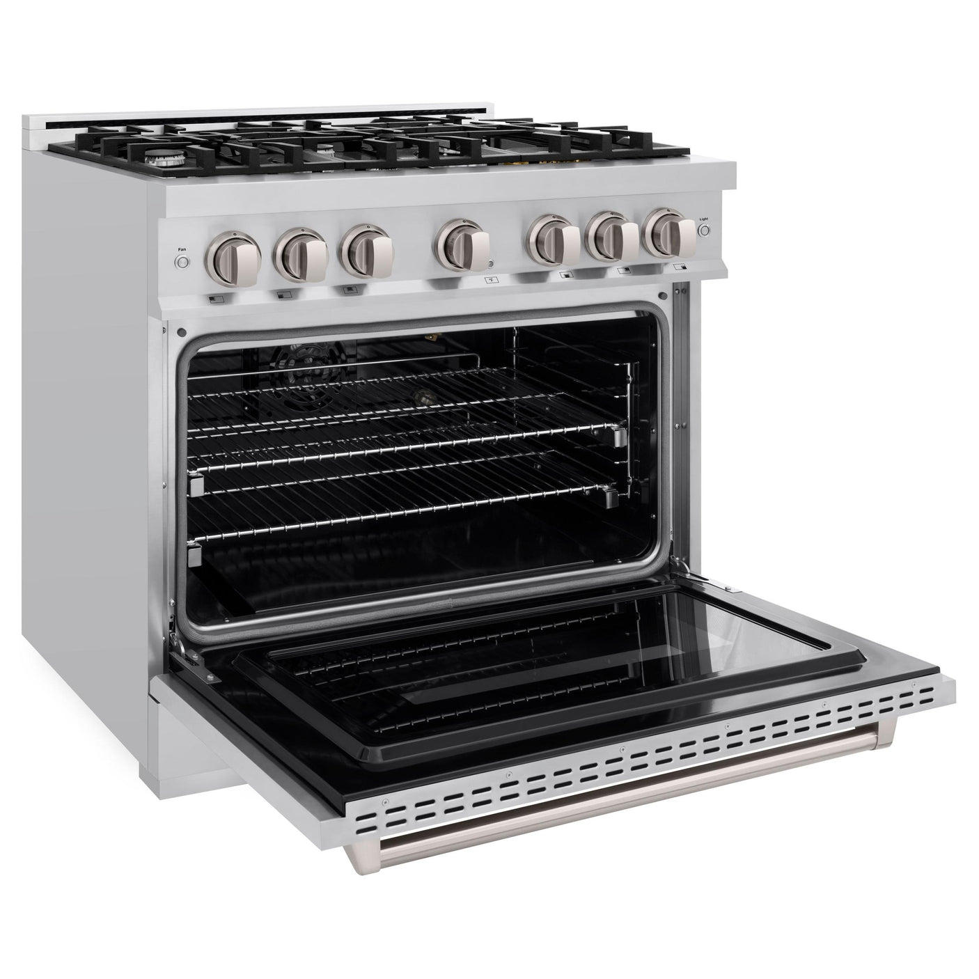 ZLINE 36 in. 5.2 cu. ft. Classic Dual Fuel Range with 6 Burner Gas Cooktop and Electric Convection Oven in Stainless Steel (CDR36)