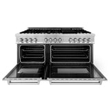 ZLINE 60 in. 7.4 cu. ft. Dual Fuel Range with Gas Stove and Electric Oven in Stainless Steel with Color Options (RA60) [Color: Stainless Steel with DuraSnow Door]