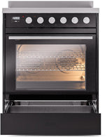 Professional Plus II 30 Inch Electric Freestanding Range in Glossy Black with Trim