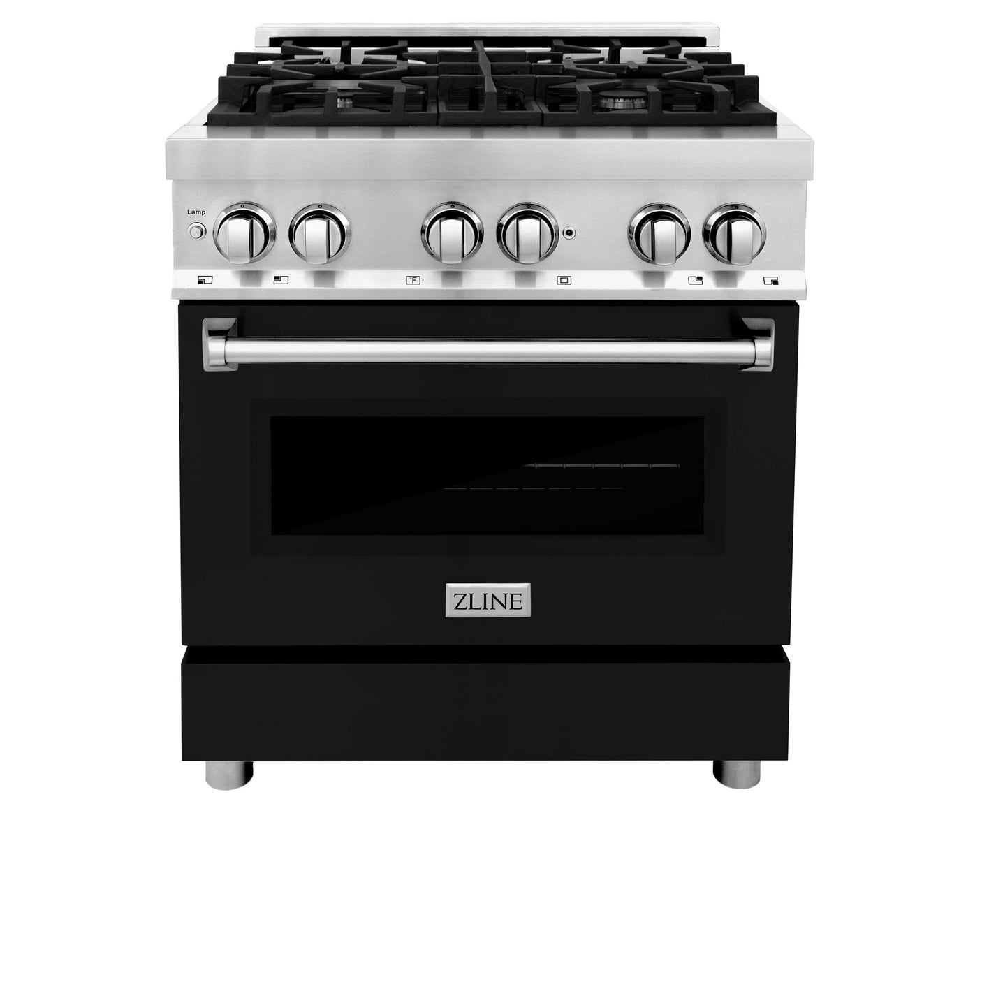 ZLINE 30 in. Dual Fuel Range with Gas Stove and Electric Oven in Stainless Steel (RA30) [Color: Black Matte]