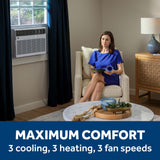 GE® 12,000 BTU Smart Heat/Cool Electronic Window Air Conditioner for Large Rooms up to 550 sq. ft.