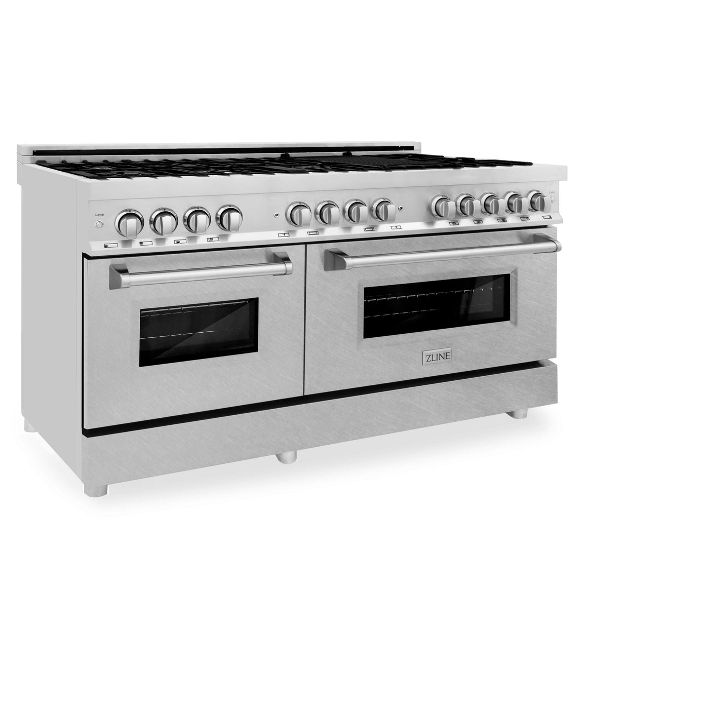 ZLINE 60 in. 7.4 cu. ft. Dual Fuel Range with Gas Stove and Electric Oven in Stainless Steel with Color Options (RA60) [Color: Stainless Steel with DuraSnow Door]