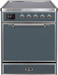 Majestic II 30 Inch Electric Freestanding Range in Blue Grey with Chrome Trim